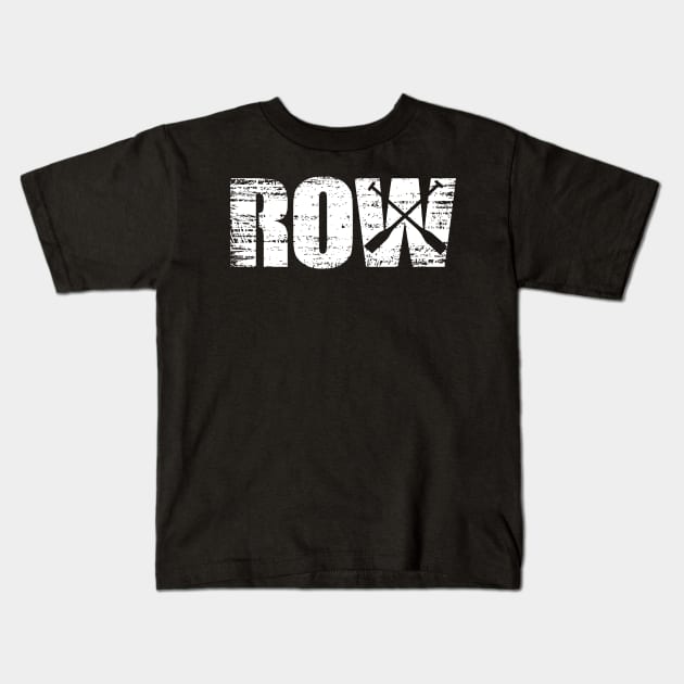 Distressed Look Rowing Gift For Rowers Kids T-Shirt by OceanRadar